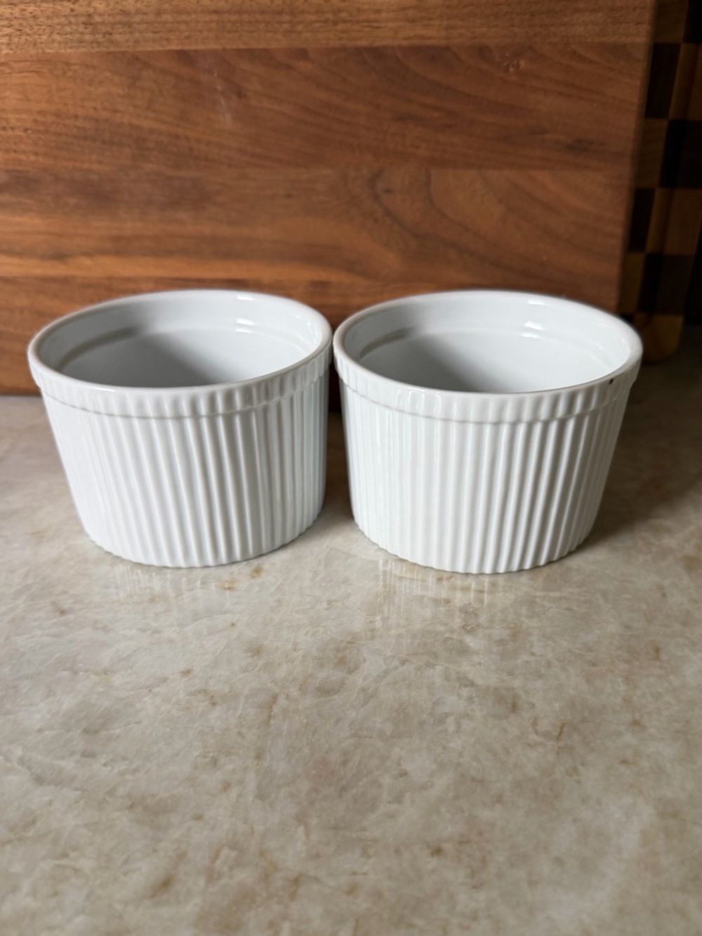 Sur La table white large ramekins set of two 10 oz